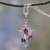 Amethyst cross pendant necklace, 'Holy Trinity' - Amethyst and Silver Cross Necklace with Rhodium Plating thumbail