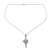 Blue topaz cross pendant necklace, 'Precious Trinity' - Cross Pendant Necklace with Blue Topaz Gems thumbail