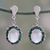 Emerald and moonstone dangle earrings, 'Love and Devotion' - Indian Emerald and Moonstone Dangle Earrings thumbail