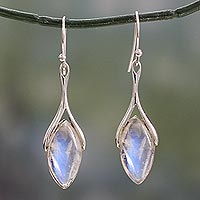 Featured review for Rainbow moonstone dangle earrings, Wishbone