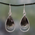 Smoky quartz dangle earrings, 'Delhi Glam' - Faceted Smoky Quartz Earrings Handmade in India thumbail