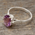 Amethyst solitaire ring, 'Solitary Allure' - Amethyst and .925 Sterling Silver Solitaire Ring (image 2) thumbail