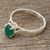 Green onyx solitaire ring, 'Solitary Allure' - Sterling Silver Ring with Green Onyx Solitaire (image 2) thumbail