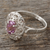 Amethyst cocktail ring, 'Festivity in Lilac' - Lacy Sterling Silver Cocktail Ring with Amethyst (image 2) thumbail