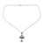 Larimar cross pendant necklace, 'Sacred Realm' - Artisan Crafted Cross Pendant Necklace with Larimar