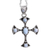 Larimar cross pendant necklace, 'Sacred Memory' - Larimar and Sterling Silver Cross Pendant Necklace thumbail