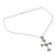 Larimar cross pendant necklace, 'Sacred Memory' - Larimar and Sterling Silver Cross Pendant Necklace (image 2c) thumbail