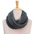 Wool infinity scarf, 'Grey Jali Legacy' - Wool Infinity Scarf Knitted by Hand by Himalayan Artisans