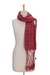 Wool scarf, 'Coral Snow' - Coral Pink All Wool Scarf Knit by Hand in the Himalayas