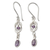 Amethyst dangle earrings, 'Violet Knot' - India Artisan Crafted Amethyst and Silver Earrings (image 2a) thumbail