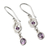 Amethyst dangle earrings, 'Violet Knot' - India Artisan Crafted Amethyst and Silver Earrings (image 2b) thumbail