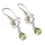 Peridot dangle earrings, 'Lime Knot' - Silver and Peridot Dangle Earrings Crafted in India (image 2b) thumbail