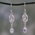 Rainbow moonstone dangle earrings, 'Moonlight Knot' - Artisan Crafted Rainbow Moonstone and Silver Earrings thumbail
