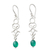 Onyx dangle earrings, 'Forest Trellis' - Polished Silver Dangle Earrings with Green Onyx Beads (image 2a) thumbail