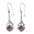 Amethyst dangle earrings, 'Modern Jaipur' - Indian Artisan Amethyst Dangle Earrings in Sterling Silver thumbail