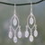 Rainbow moonstone chandelier earrings, 'Luminous Dew' - Rainbow Moonstone and Sterling Silver Chandelier Earrings (image 2) thumbail