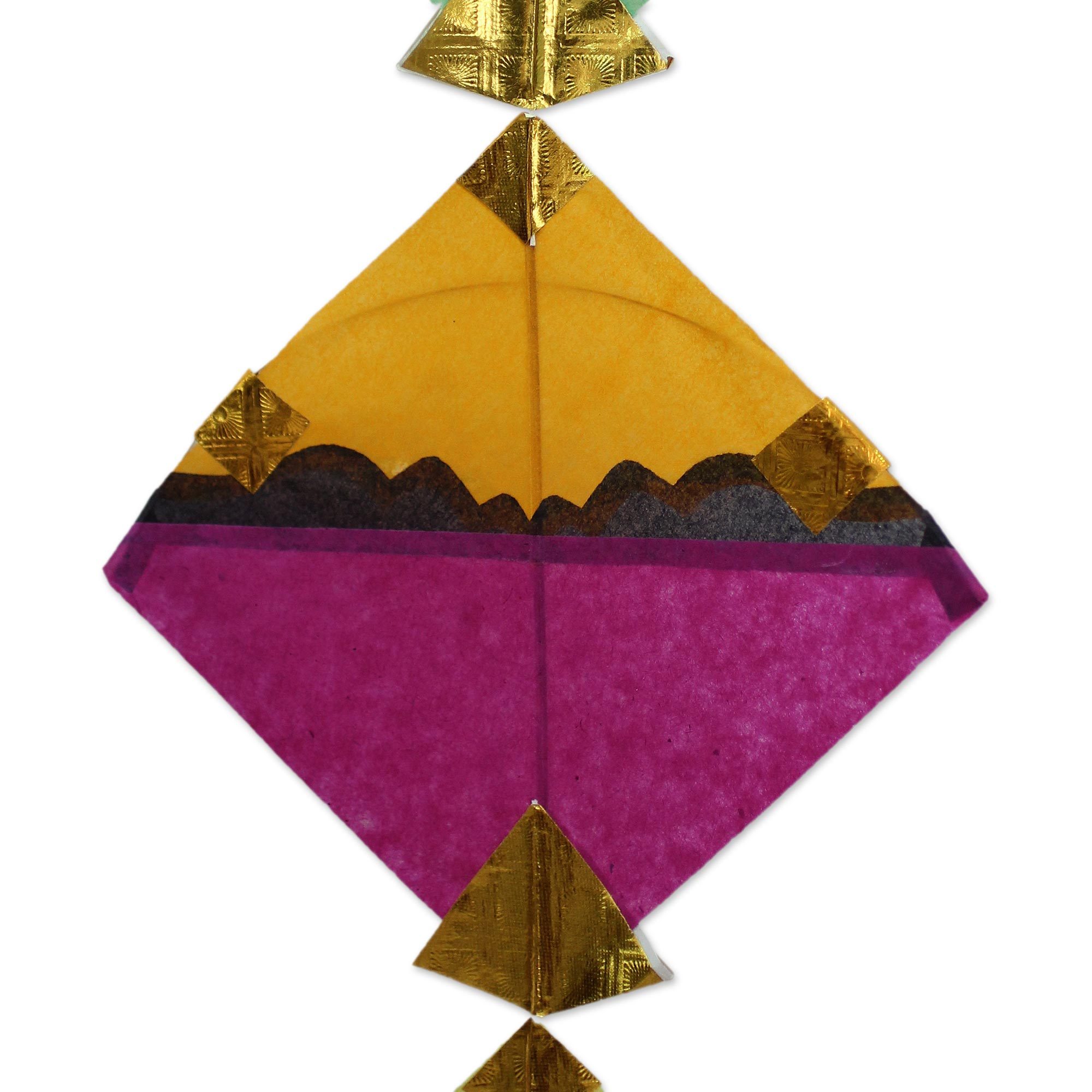 Paper and Bamboo Kite Ornament for Wall from India (5 inch) Kite