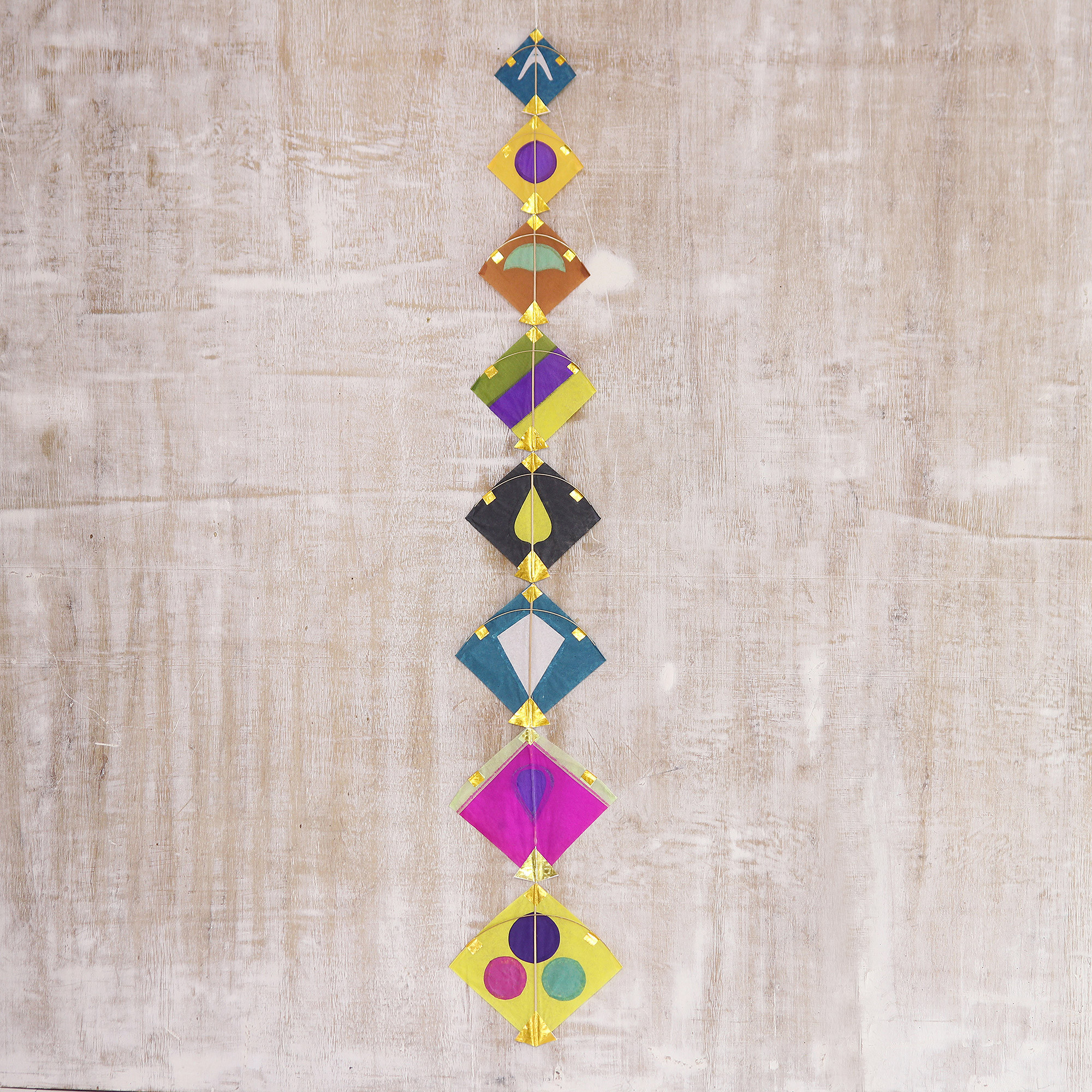 Paper and Bamboo Kite Ornament for Wall from India (6 inch) Kite