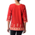 Cotton tunic, 'Geometric Brilliance' - Red Cotton Tunic for Women with Printed Accents (image 2b) thumbail