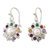 Multi-gemstone dangle earrings, 'Rainbow Halo' - Silver Earrings Handcrafted with Cultured Pearl and Gems (image 2a) thumbail
