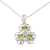 Peridot pendant necklace, 'Delhi in Green' - Peridot and Sterling Silver Handcrafted Pendant Necklace