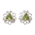 Peridot button earrings, 'Delhi in Green' - Peridot and Sterling Silver Handcrafted Button Earrings
