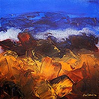 Giclee print on canvas, 'Landscape II' by J.M.S. Mani - Giclee Landscape Theme Artist Print on Canvas