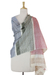 Silk shawl, 'Urban Style' - Colorful Striped Handwoven Tussar Silk Shawl from India