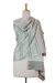 Silk shawl, 'Soft Colors' - India Tussar Silk Striped Pastels Handwoven Shawl