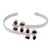 Garnet cuff bracelet, 'Red Forest Fern' - Sterling Silver Cuff Garnet Bracelet Modern Jewelry (image 2a) thumbail