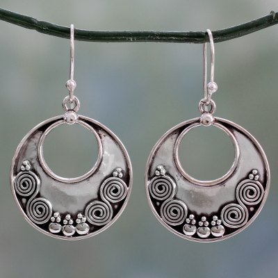 Sterling silver dangle earrings, 'Traditional Allure' - Traditional Handcrafted Sterling Silver Earrings from India