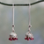 Garnet dangle earrings, 'Bride of India' - Sterling Silver and Garnet Jhumki Earrings from India (image 2) thumbail