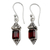Garnet dangle earrings, 'Red Lantern' - Handcrafted Indian Sterling Silver and Garnet Earrings (image 2a) thumbail