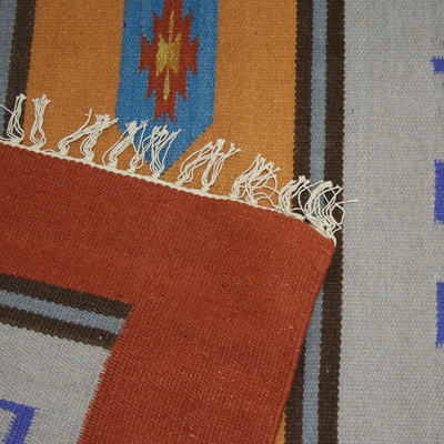 Dhurrie-Teppich aus Wolle, (4x6) - Handgewebter Wollteppich mit indischem Dhurrie-Muster (4x6)