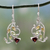 Multigemstone flower earrings, 'Rosebud Glory' - Multigemstone Flower Earrings Crafted with Sterling Silver thumbail