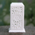 Marble tealight candleholder, 'Agra Pillar of Light' - Artisan Crafted White Marble Tealight Candle Holder