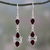 Garnet dangle earrings, 'Mystic Wonder' - Indian Fair Trade Garnet and Sterling Silver Earrings thumbail