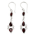 Garnet dangle earrings, 'Mystic Wonder' - Indian Fair Trade Garnet and Sterling Silver Earrings (image 2a) thumbail