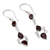 Garnet dangle earrings, 'Mystic Wonder' - Indian Fair Trade Garnet and Sterling Silver Earrings