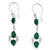 Onyx dangle earrings, 'Mystic Wonder' - Sterling Silver Handcrafted Earrings with Faceted Green Onyx