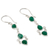 Onyx dangle earrings, 'Mystic Wonder' - Sterling Silver Handcrafted Earrings with Faceted Green Onyx (image 2b) thumbail