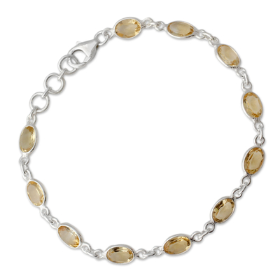 India Handcrafted Sterling Silver Citrine Tennis Bracelet - Romantic ...