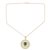 Gold vermeil onyx pendant necklace, 'Whirlwind' - 22k Gold Vermeil Pendant Necklace with Green Onyx (image 2a) thumbail