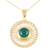 Gold vermeil onyx pendant necklace, 'Whirlwind' - 22k Gold Vermeil Pendant Necklace with Green Onyx