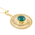 Halskette mit Anhänger aus Gold-Vermeil-Onyx - Halskette mit Anhänger aus 22-karätigem Gold-Vermeil und grünem Onyx