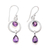 Amethyst dangle earrings, 'Modern Lilac' - Indian Contemporary Amethyst and Sterling Silver Earrings (image 2c) thumbail