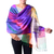 Varanasi silk shawl, 'Iridescent Rainbow' - Varanasi Silk Shawl Multicolor Wrap from India