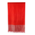 Varanasi silk shawl, 'Paisley Afire' - Bright Orange Red Varanasi Shawl Silk Wrap from India