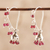 Garnet chandelier earrings, 'Music' - Garnet and Sterling Silver Handcrafted Jhumki Earrings (image 2) thumbail
