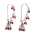 Garnet chandelier earrings, 'Music' - Garnet and Sterling Silver Handcrafted Jhumki Earrings thumbail